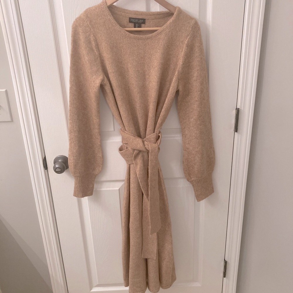 Rachel Zoe midi knit dress with wrap around belt
